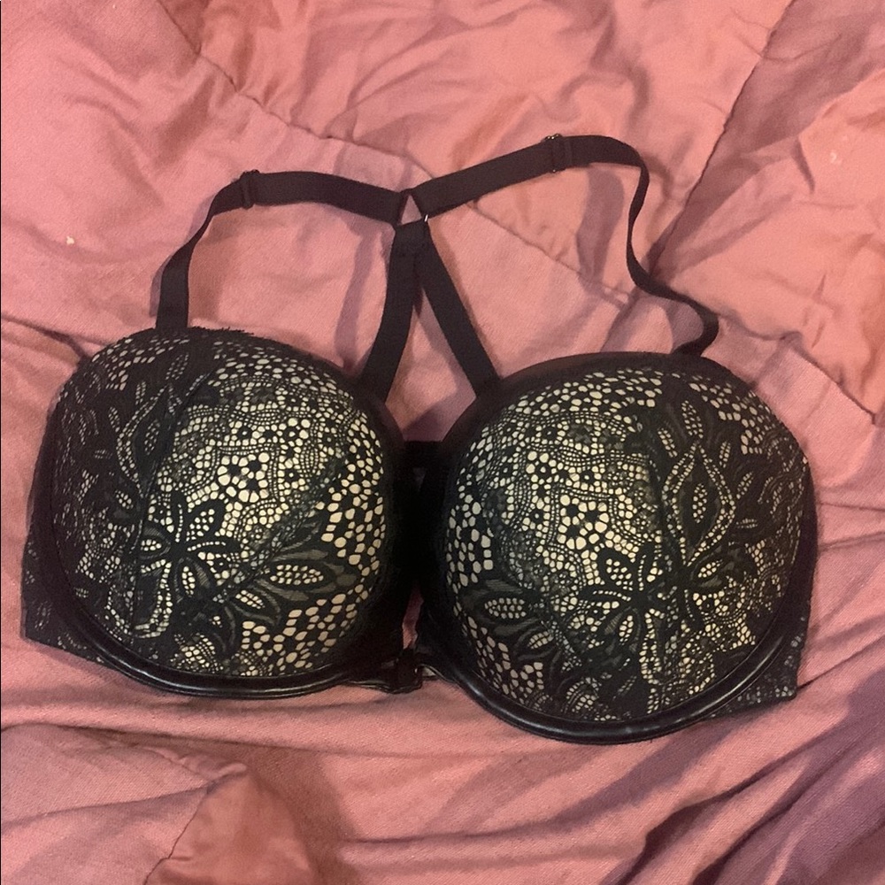 Victorias Secret Front Closure Bra w/ “leather” Lace & Stud Details